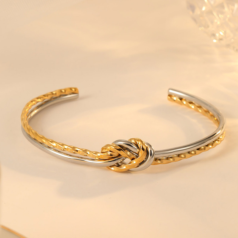 Wholesale Price Classic Vintage Gold And Silver Knotted Rope Style Bracelet Factory B2334