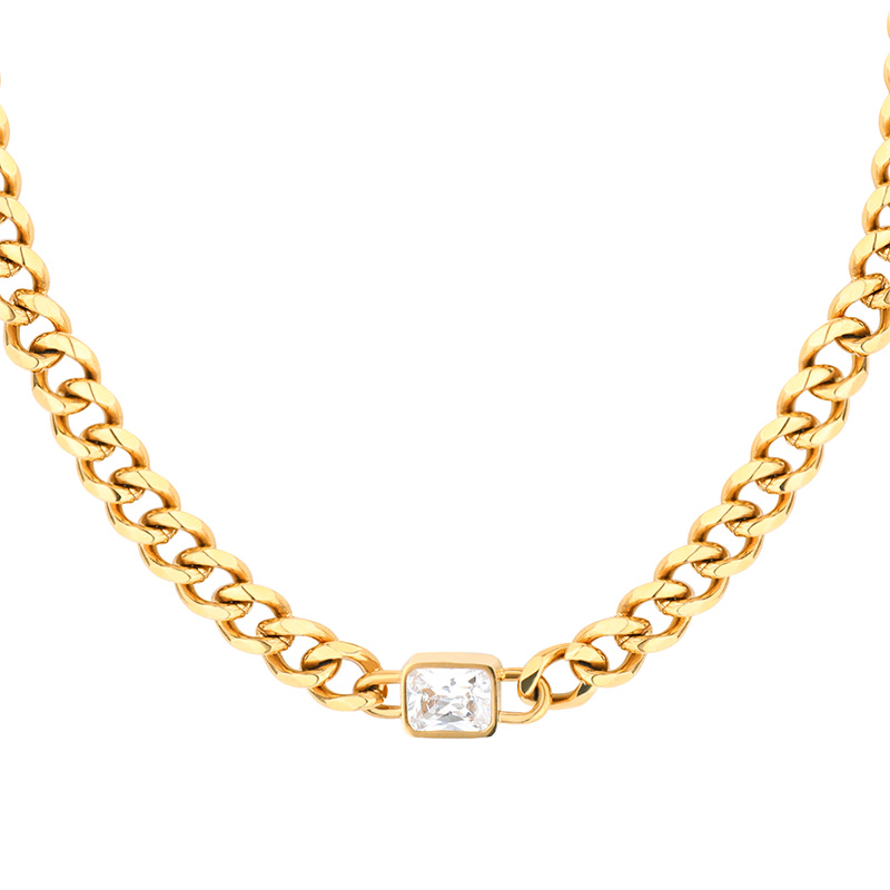 OEM ODM Rhombic Diamond Pendant Necklace N1581-GO