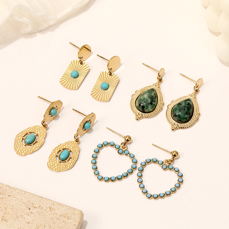 Elegant natural stone pendant earrings series not fade and do not allergic wholesale earrings for women girls