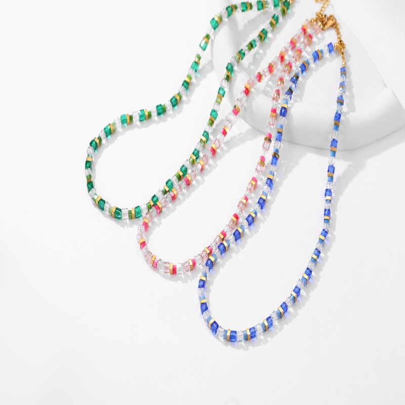 Newest colorful nature stone horseshoe shell bead jewelry set