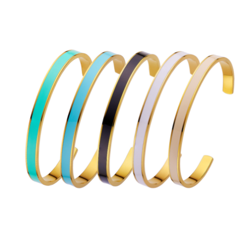 Custom waterproof colorful enamel cuff bracelets
